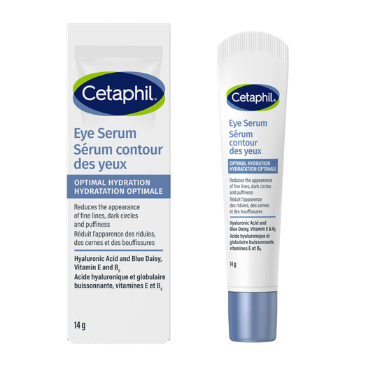 Cetaphil Optimal Hydration Eye Serum, Serum for Face, Wrinkles, Dark Circles & Puffiness, 48Hr Hydration with Hyaluronic Acid, Vitamin E & B5, Dermatologist Recommended, 14g - Available at All In One Marketplace Canada
