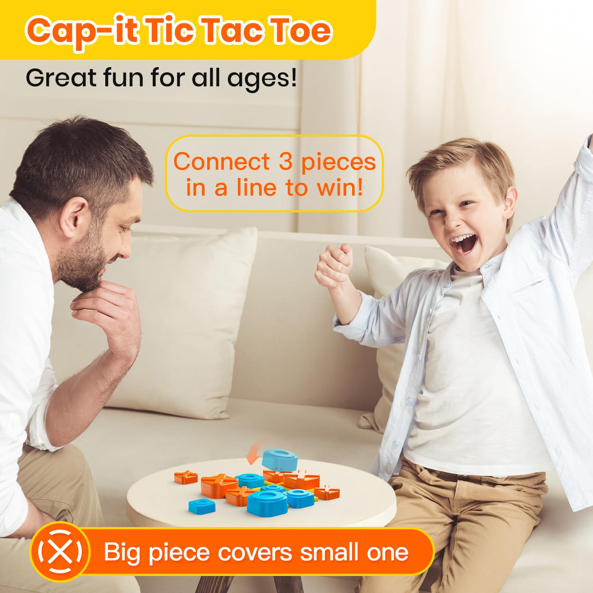 Rechargeable Tic Tac Toe Game Box with 5 Fun Brain and Memory Games, Yellow 🍁 All In One Marketplace Canada