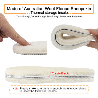 riemot Women's Genuine Sheepskin Insoles,Thick Wool Fleece,Beige EU39/US8 🍁 All In One Marketplace Canada