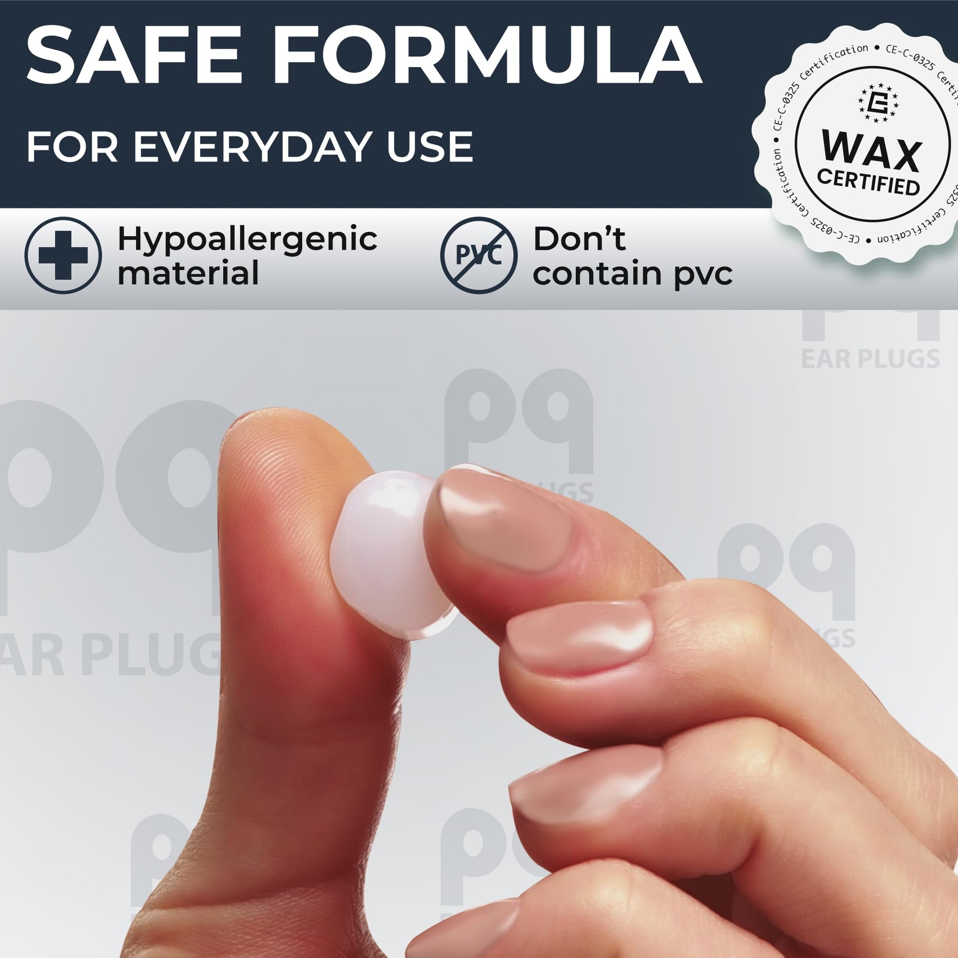 PQ Wax Ear Plugs for Sleep - 15 Silicone Wax Earplugs for Sleeping and Swimming, Gel Ear Plugs for Noise Cancelling & Ear Protection, Sleeping Earplugs with Sound Blocking Level of 32 Db (15 Pillows) - Available at All In One Marketplace Canada