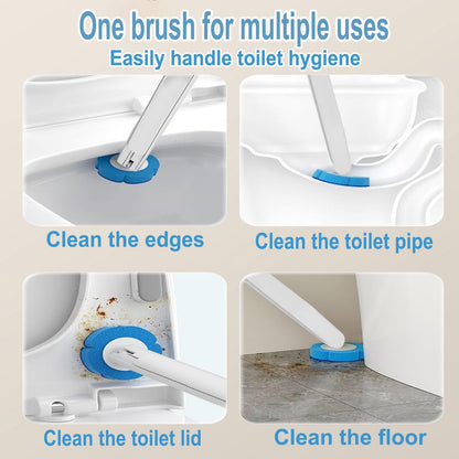 Ucaimao 2 Pack Disposable Toilet Brush and Holder Set,Extended Handle with 48 Cleaner Refills Toilet Brush for Toilet Bowl Cleaners,Bathroom Cleaning,Sink, Bathtub, Floor - Blue (Ocean Fresh Scent) - Available at All In One Marketplace Canada