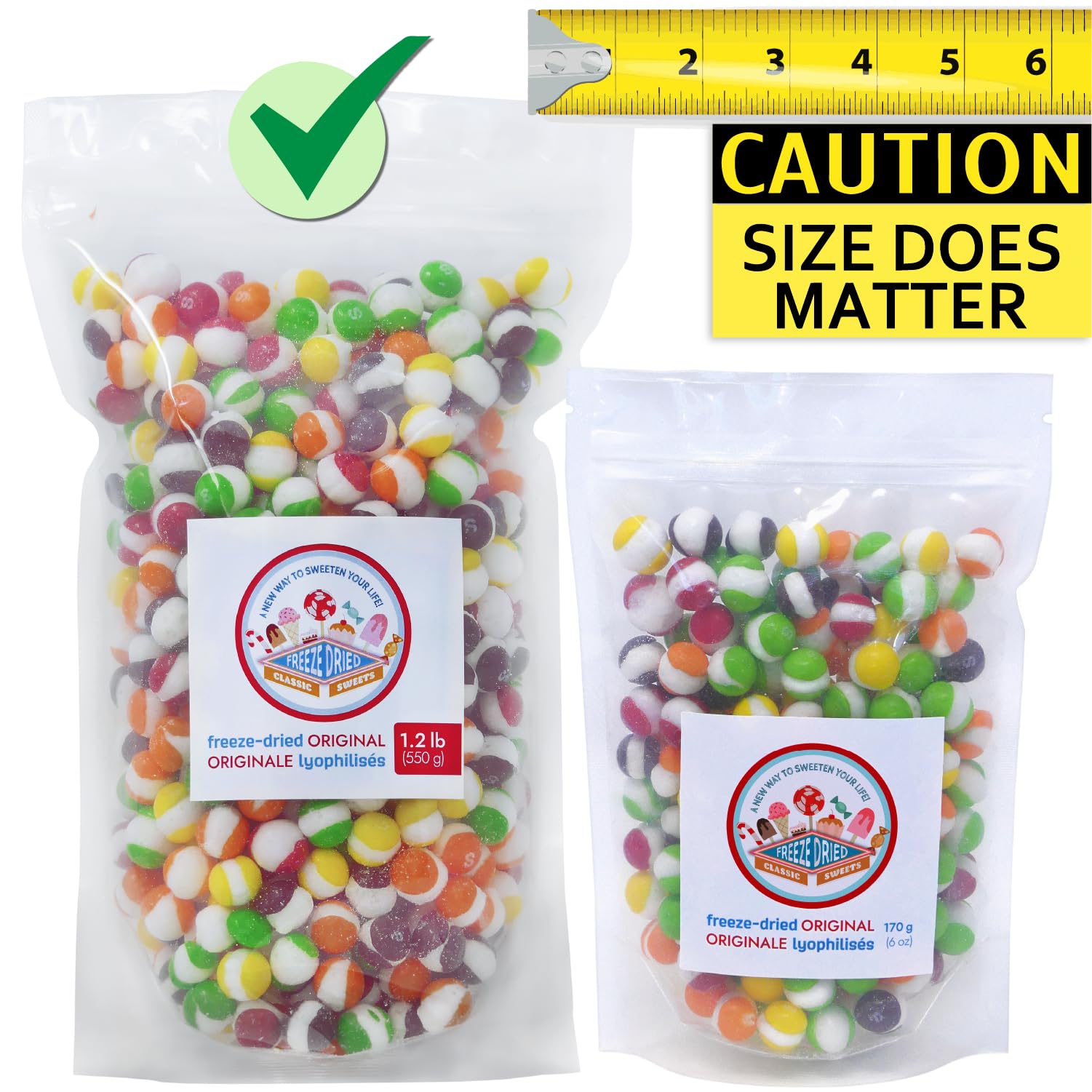 Original Rainbow JUMBO | 550g (1.2 lb) | Premium Crispy Freeze-Dried Candy with Intense Flavor | Canadian Made