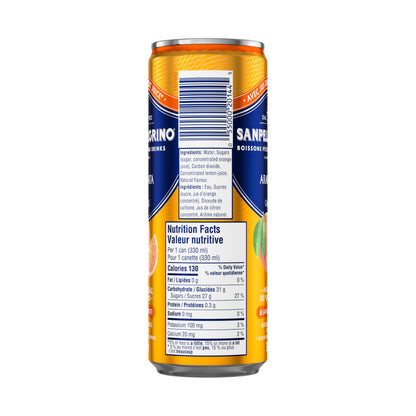 San Pellegrino Naturali Aranciata Orange Sparkling Beverage, 330 mL Cans (24-Pack)