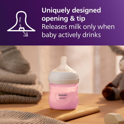Philips Avent Natural Baby Bottles, Slow Flow, 4 oz, BPA-Free, 3-Pack