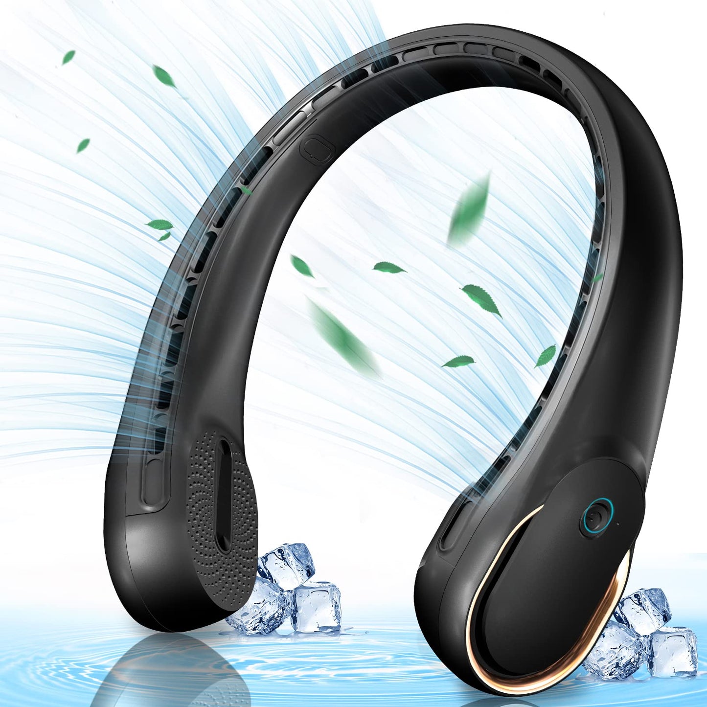 Portable Neck Fan, Personal Bladeless Neck Fans for Men, Upgraded Increase Air Volume & 4000mAh Battery, Ultra Quiet, 4-16 Hours Use Time Wearable Fan USB Rechargeable for Home Travel-Black - Available at All In One Marketplace Canada