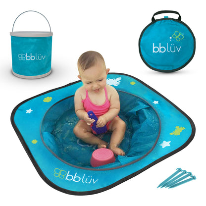 bblüv Arenä Pop-Up Beach Pool for Infants - Easy Clean - Waterproof Material- Instant Setup - Compact Foldable Bucket - Safe Cooling Space - Anchors for Stability - Ultimate Summer Fun for Your Baby bblüv