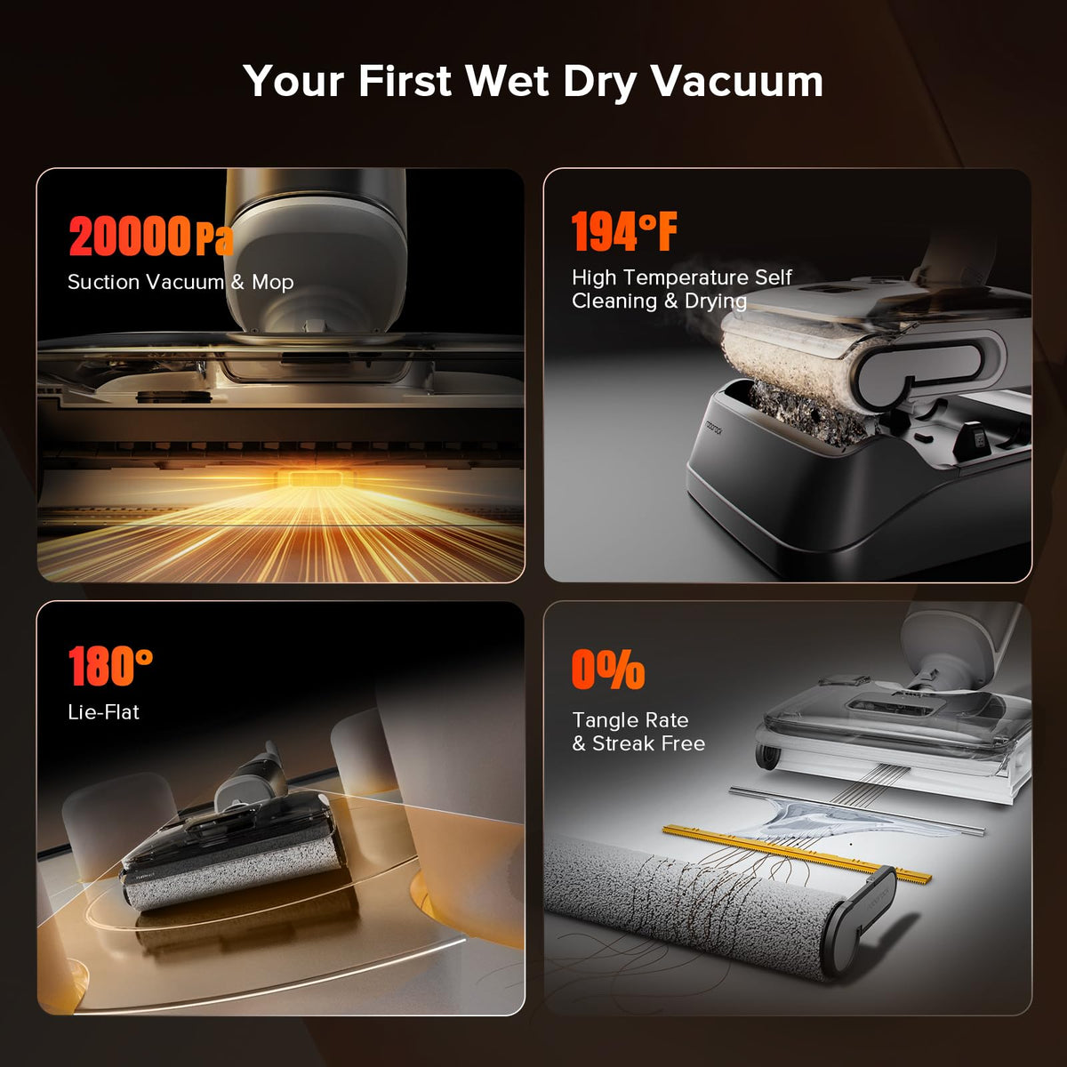 roborock F25 GT Wet Dry Vacuum Cleaner, Cordless Vacuum Mop Combo, 20000Pa