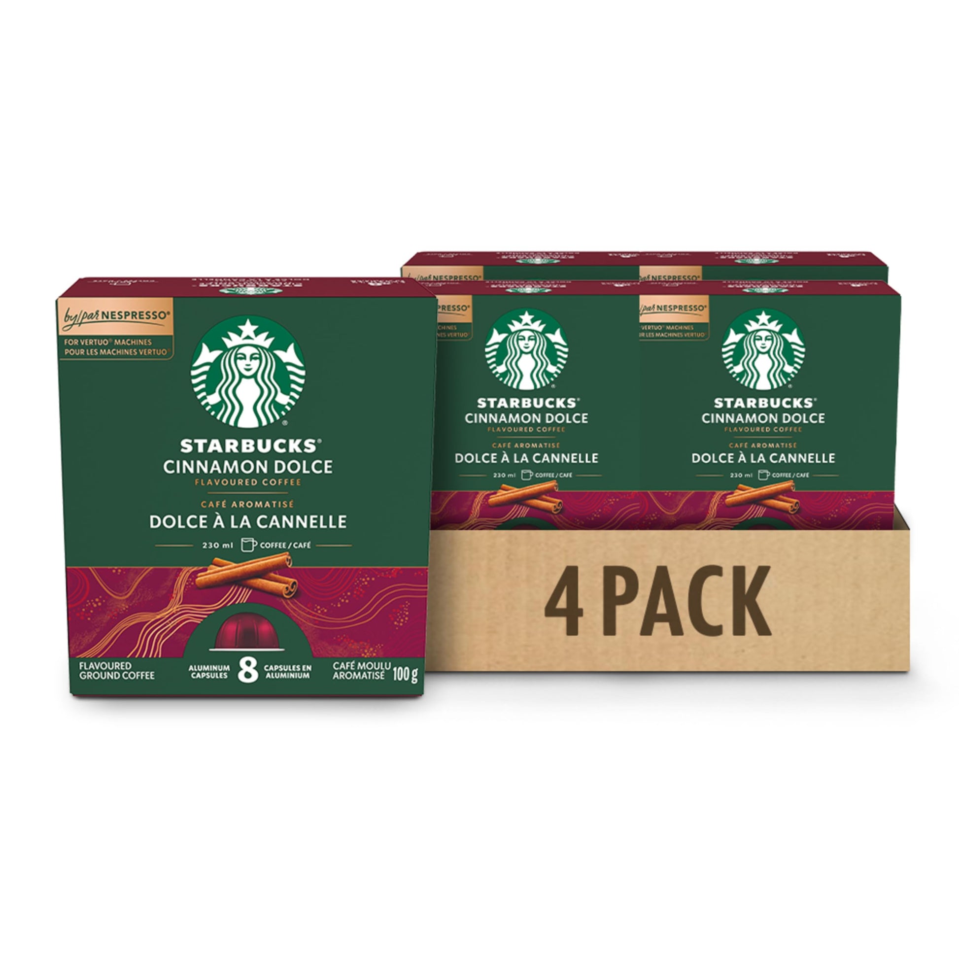 STARBUCKS Cinnamon Dolce for NESPRESSO VERTUO Coffee, 4 Boxes, 400 g Starbucks