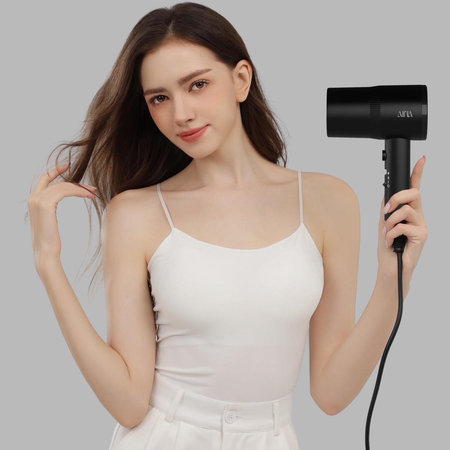 AINA Diffuser Hair Dryer Full-Featured Blow Dryer 110V/1600W(Vader Black) - Available at All In One Marketplace Canada