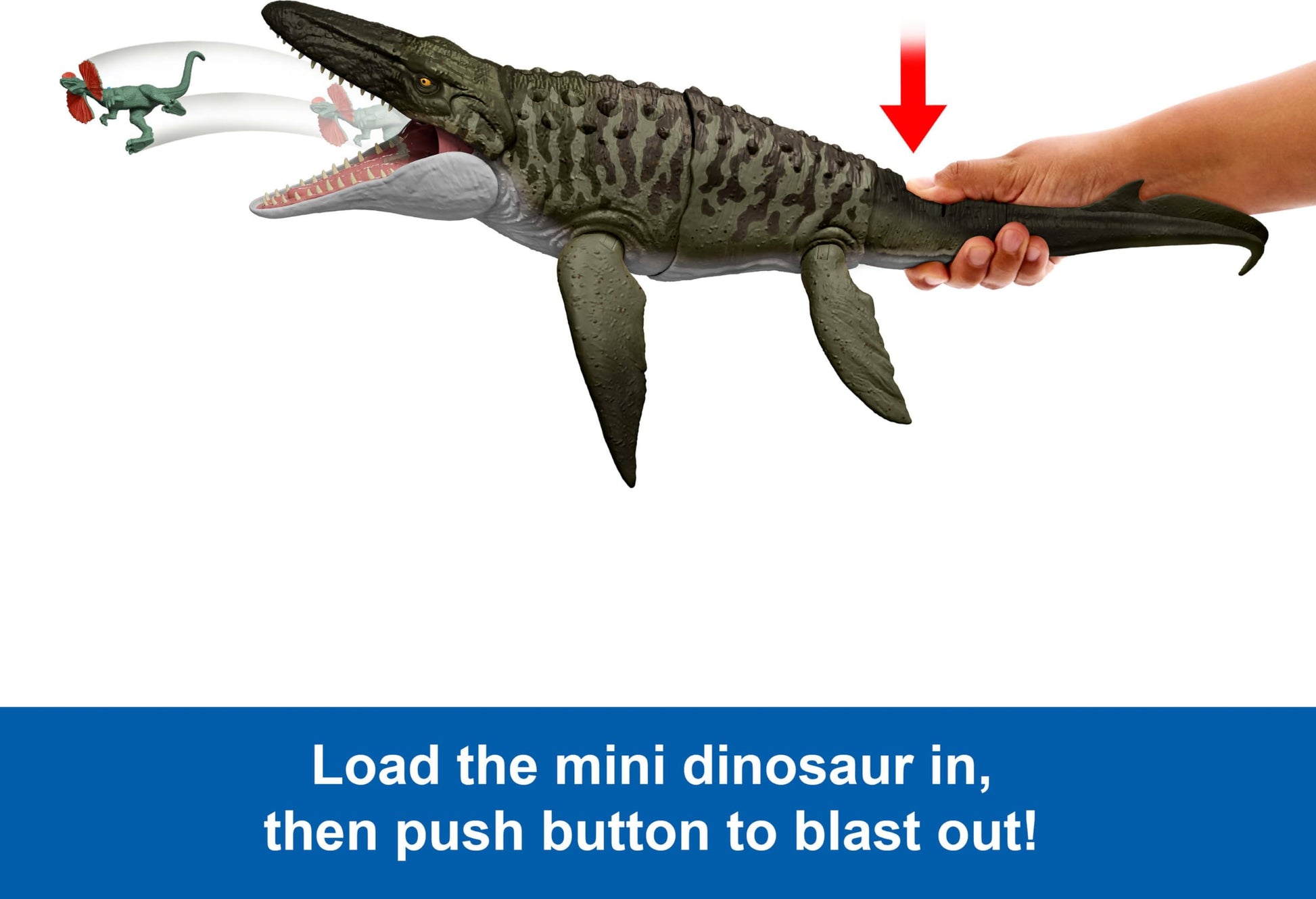 Mattel Jurassic World Rebirth Bite N Blast Mosasaurus & Mini Dinosaur Mattel