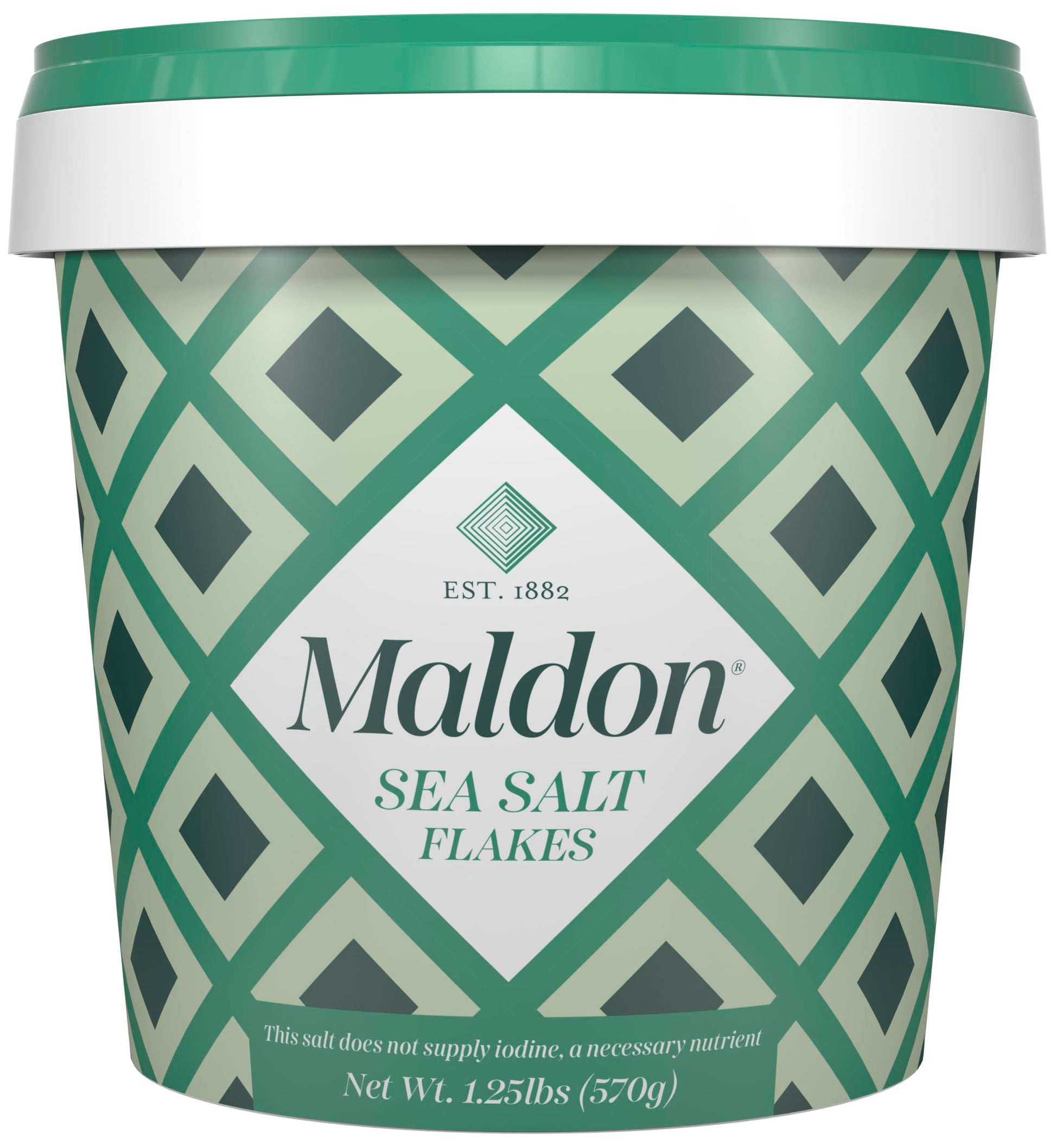 Maldon Sea Salt Flakes - 20 oz Resealable Tub of Gourmet Pyramid Crystals