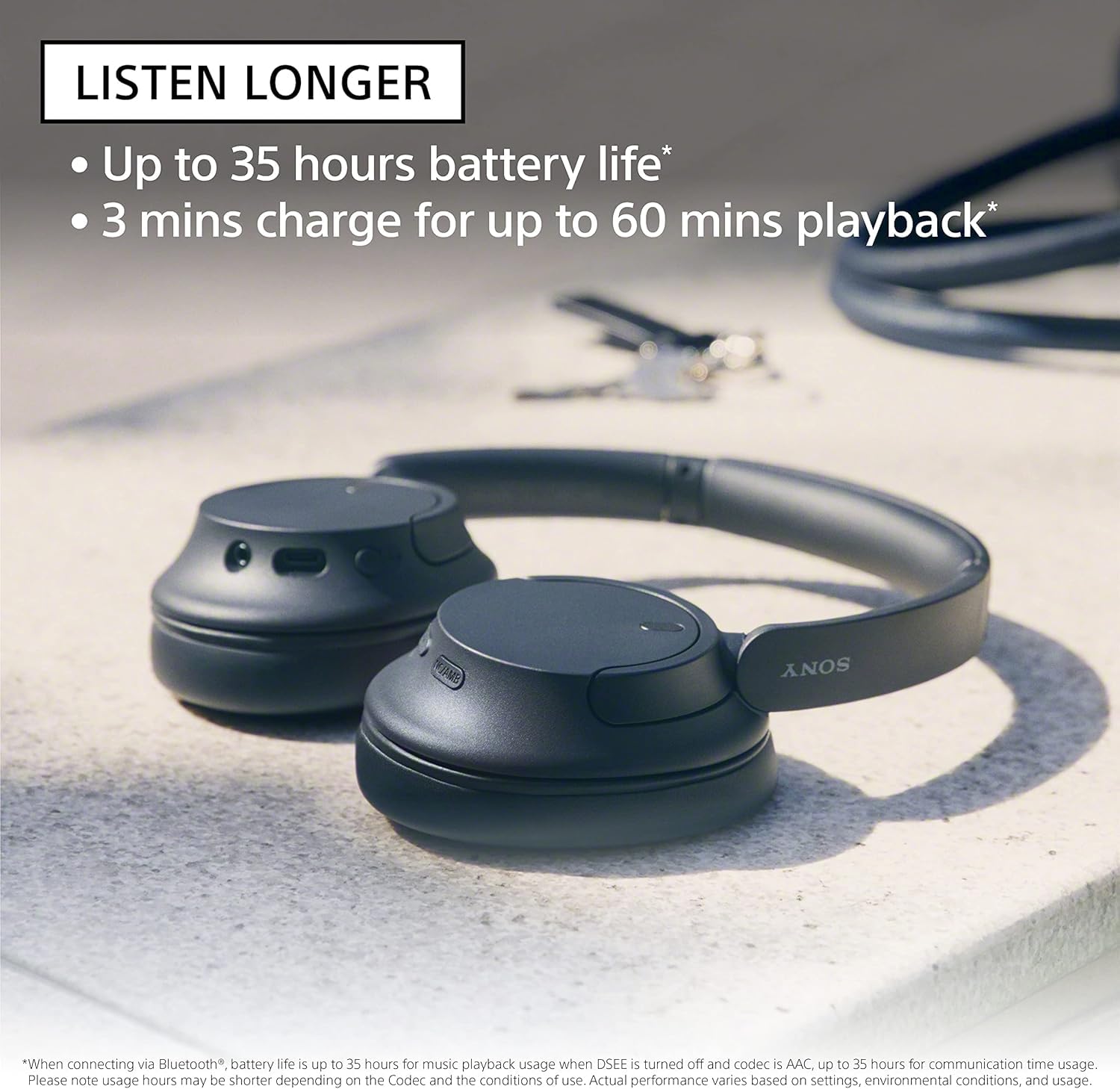 Sony WH-CH720N Noise Cancelling Wireless Headphones Bluetooth Over The Ear Headset with Microphone and Alexa Voice Control, O/S, Blue