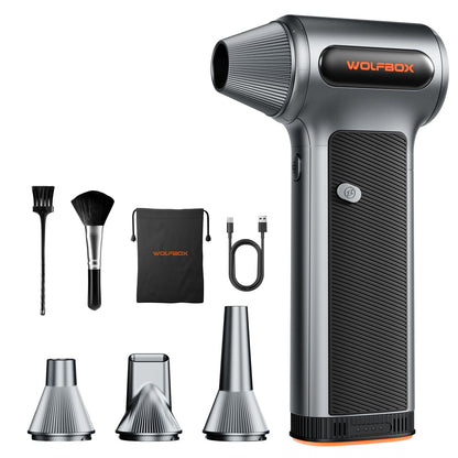WOLFBOX MF200 Electric Air Duster with Removable Battery & 4 Nozzles, Cordless 3-Speed Adjustable Mini Blower for Computer Keyboard, Car Cleaning, Home, and Outdoor Use - Available at All In One Marketplace Canada