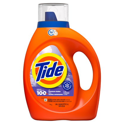 Tide Liquid Laundry Detergent, Iris Bouquet Scent, HE Compatible, Cold Water Clean Liquid Detergent, 1.86 Litres, 48 Loads Tide