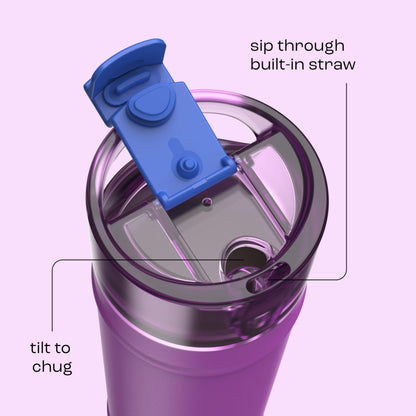 Bubba 24 oz Dualsip Water Bottle with Straw & 2-Way Lid | Leakproof Metal Tumbler | Insulated Stainless Steel | Reusable | Lightweight | Dishwasher Safe | Lead & BPA-Free | Moodbooster bubba