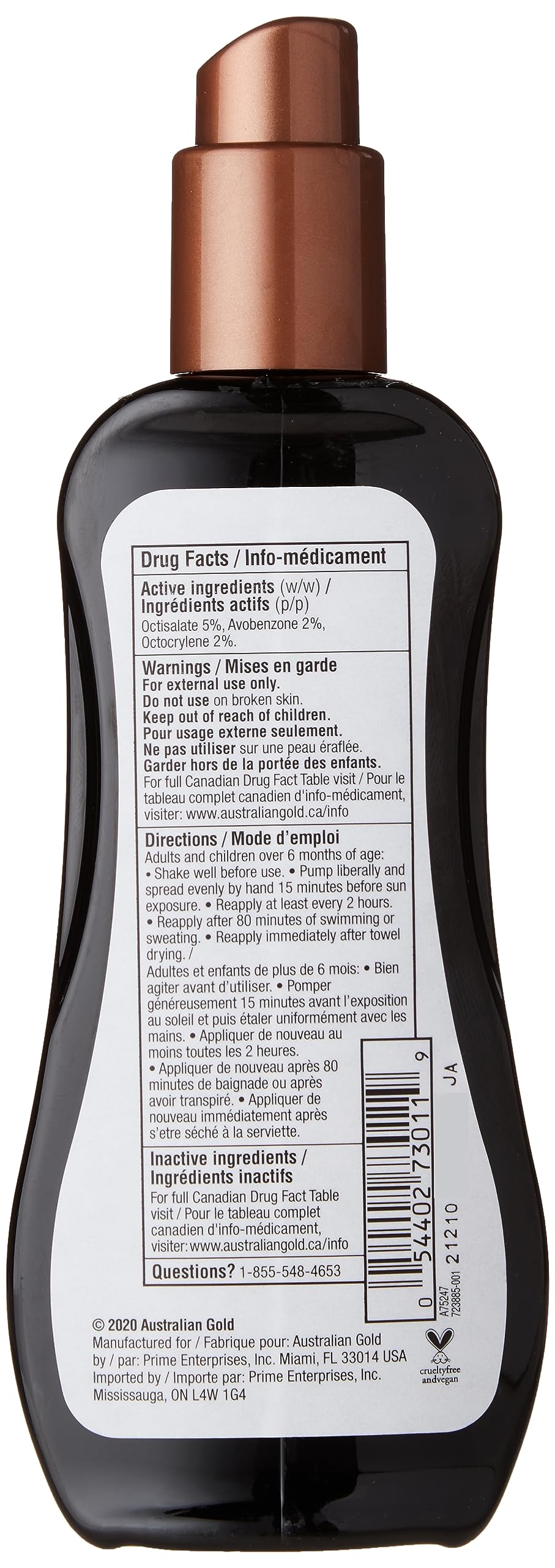 Australian Gold Spf 15 Spray Gel Bronzer, Fragrance: Cocoa Dreams, 237 Milliliters, brown - Available at All In One Marketplace Canada
