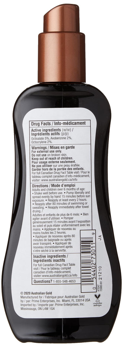 Australian Gold Spf 15 Spray Gel Bronzer, Fragrance: Cocoa Dreams, 237 Milliliters, brown - Available at All In One Marketplace Canada