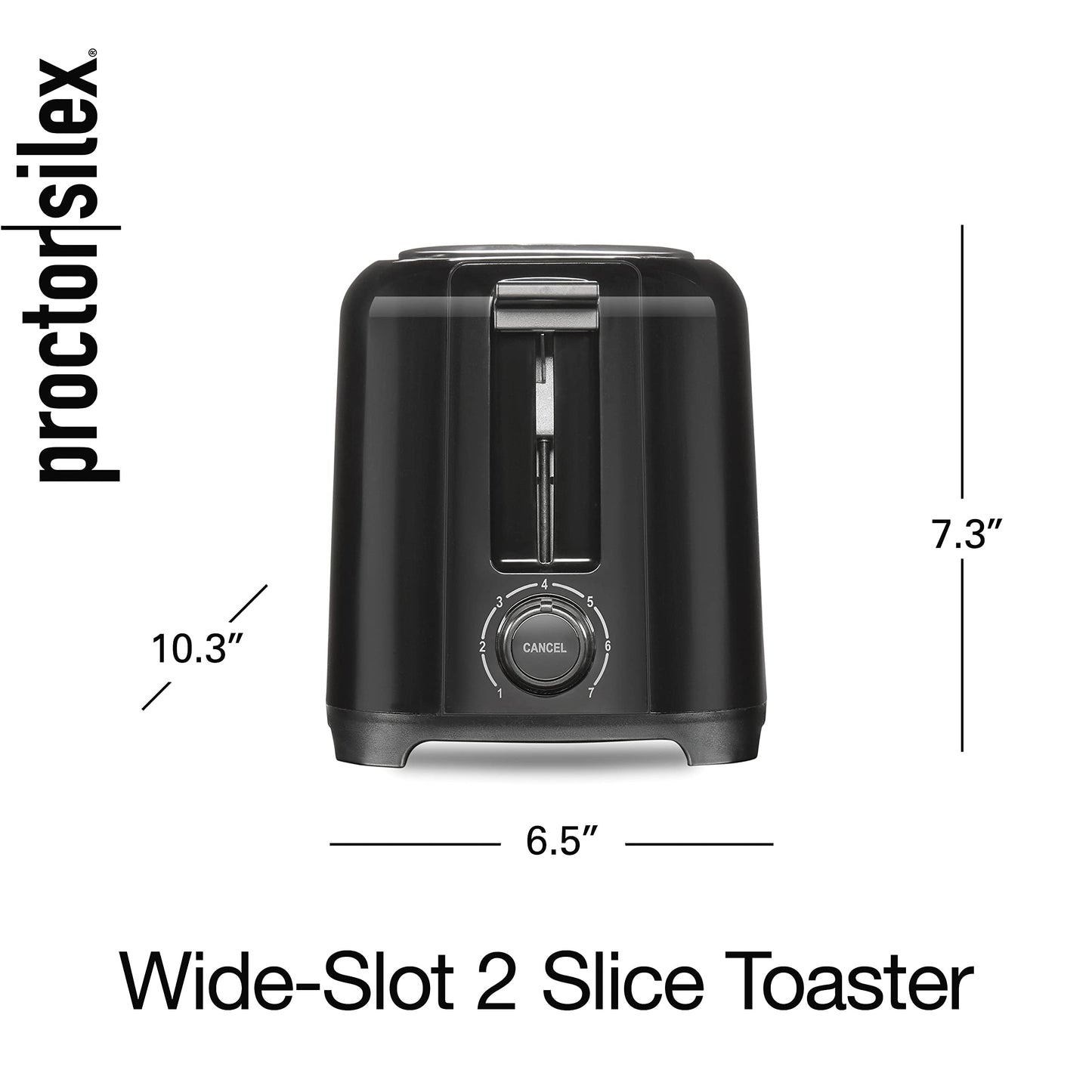 Proctor Silex 2-Slice Extra-Wide Slot Toaster with Cool Wall, Shade Selector, Toast Boost, Auto Shut-Off and Cancel Button, Black, 22215G - Available at All In One Marketplace Canada