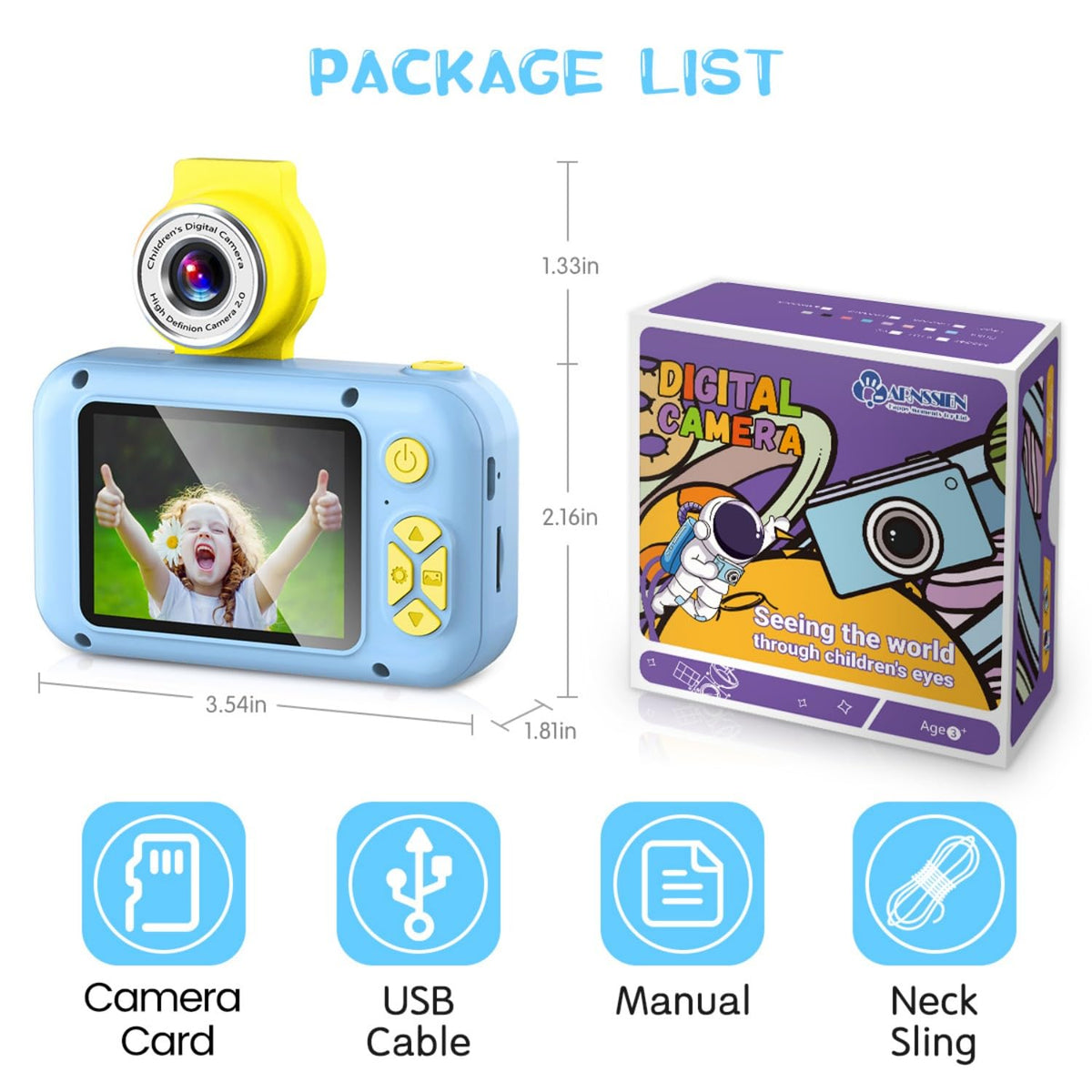 ARNSSIEN Kids Camera with Video,180°Flip Lens,2.4" Selfie Camera for Kids 🍁 All In One Marketplace Canada