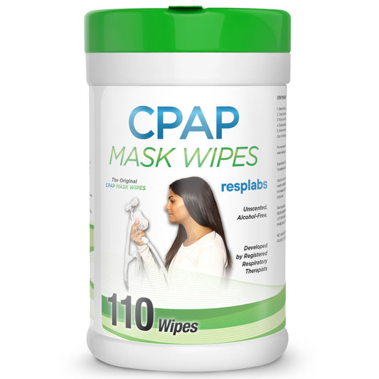 resplabs CPAP Mask Wipes, 110 Count Unscented - Safe for All CPAP Masks, Cushions, and Supplies - Daily Use Cleaning Wipes