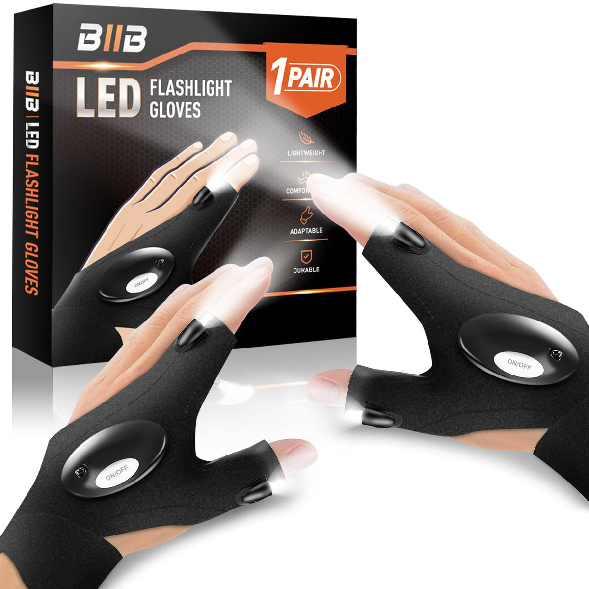 BIIB LED Flashlight Gloves, Christmas Birthday Gifts for Men Light Gloves 🍁 All In One Marketplace Canada