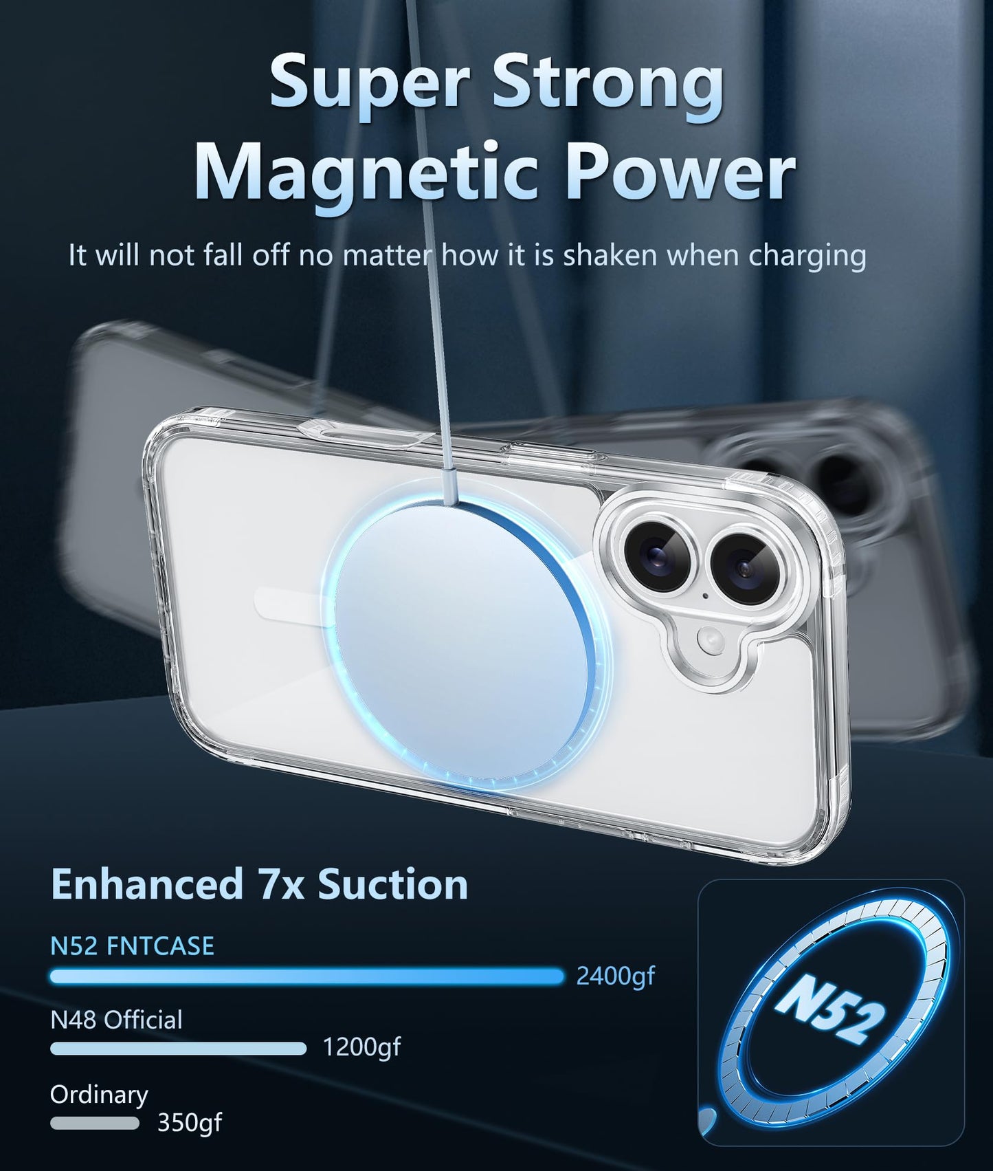 FNTCASE for iPhone 16 Case Clear: Magnetic Phone Cases with Screen Protector Drop Proof Compatible with Magsafe Slim Anti Yellowing Rugged Shockproof Protective Cell Cover (A-Clear Magnetic) - Available at All In One Marketplace Canada