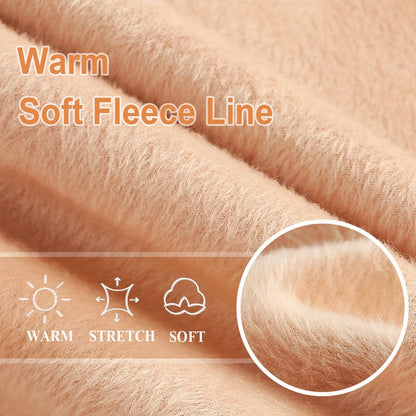 DUCMODA Fleece Lined Tights for Women, Warm Thermal Winter Pantyhose, Soft Opaque Thick Leggings-Beige-S-M 🍁 All In One Marketplace Canada