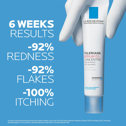 La Roche Posay Face Moisturizer, Toleriane Kerium DS Concentrate Moisturizer for Oily, Flaky, Red Skin. Hydrating Oil-Free Lotion, Suitable for Sensitive Skin & Dermatologist Recommended, 40mL La Roche-Posay