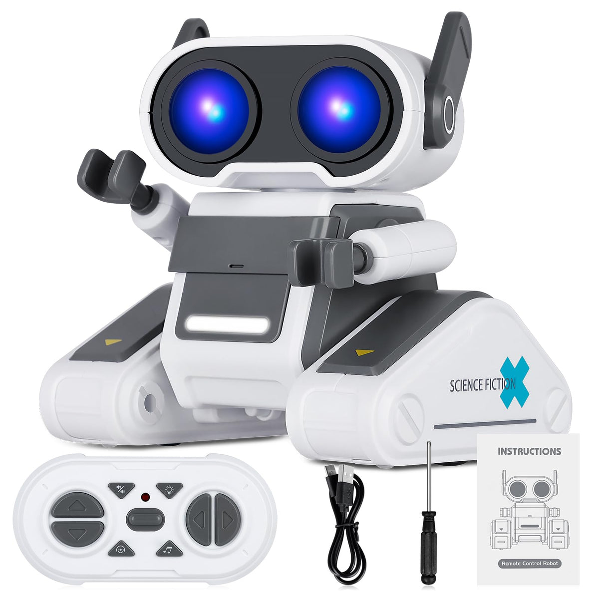 Winthai Robot Toys with Colorful LED, Remote Control Robot Toy with LED Eyes, Flexible Head & Arms, Dance Moves and Music for Kids Boys/Girls, for 3-12 Year Toddler Kid Children Teen for Christmas 🍁 All In One Marketplace Canada
