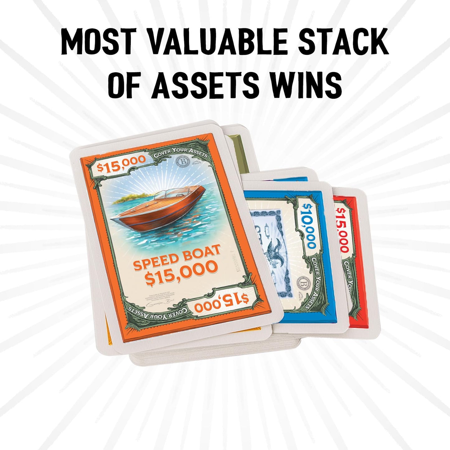 Cover Your Assets Card Game by Grandpa Beck's Games - Fun Family-Friendly Set-Collecting Game for Kids, Teens & Adults - from the Creators of Skull King - Ideal for 2-6 Players Ages 7+ Grandpa Beck's Games