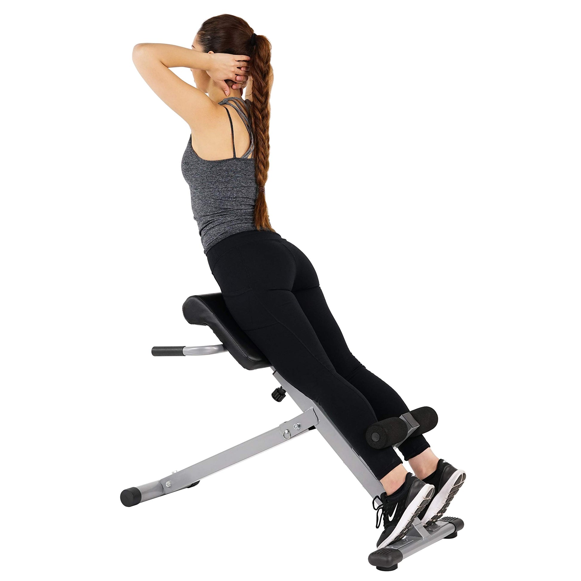 Sunny Health & Fitness Foldable Roman Chair, 45-Degree Hyperextension Bench Sunny Health & Fitness