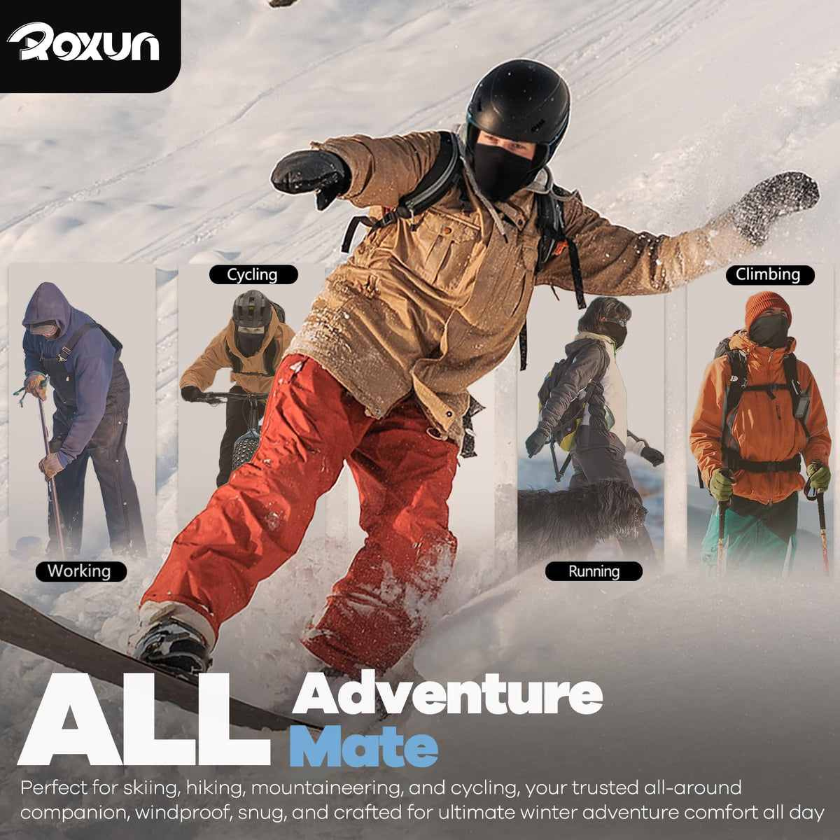 ROXUN Neck Gaiter, 2 Pack Winter Neck Warmer Fleece Cold Weather Face Mask 🍁 All In One Marketplace Canada