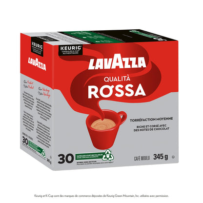 Lavazza Qualità Rossa Medium Roast K-Cup Coffee Pods, 30 Count For Keurig Coffee Makers