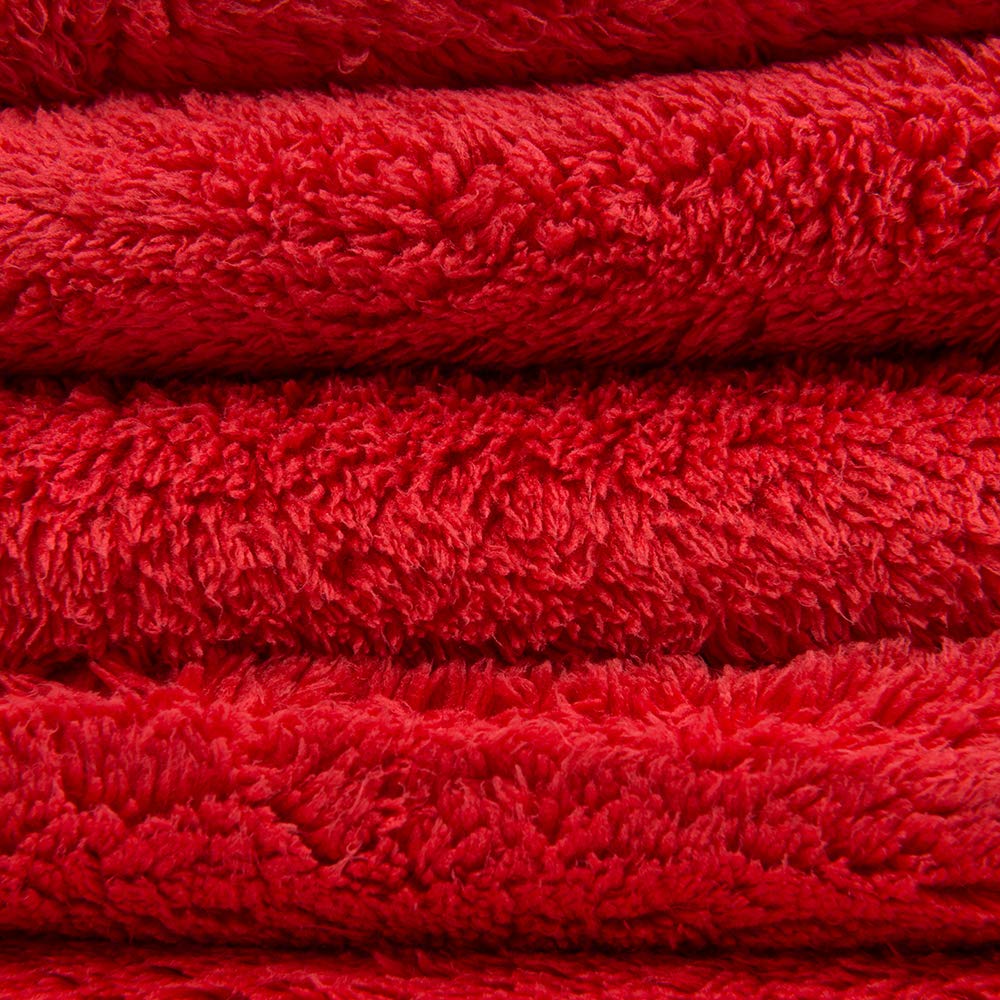 Chemical Guys Happy Ending Ultra Plush Edgeless Microfiber Towel, Red, 16" x 16" (Pack of 3) Chemical Guys