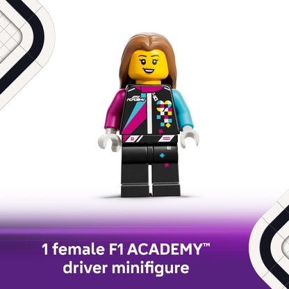 LEGO Speed Champions F1 ACADEMY LEGO Race Car Building Toy - Pretend Play Racing Vehicle with F1 ACADEMY Minifigure - Play & Display Toy Car for Boys & Girls Ages 10+ - Gift Idea for Birthdays - 77258
