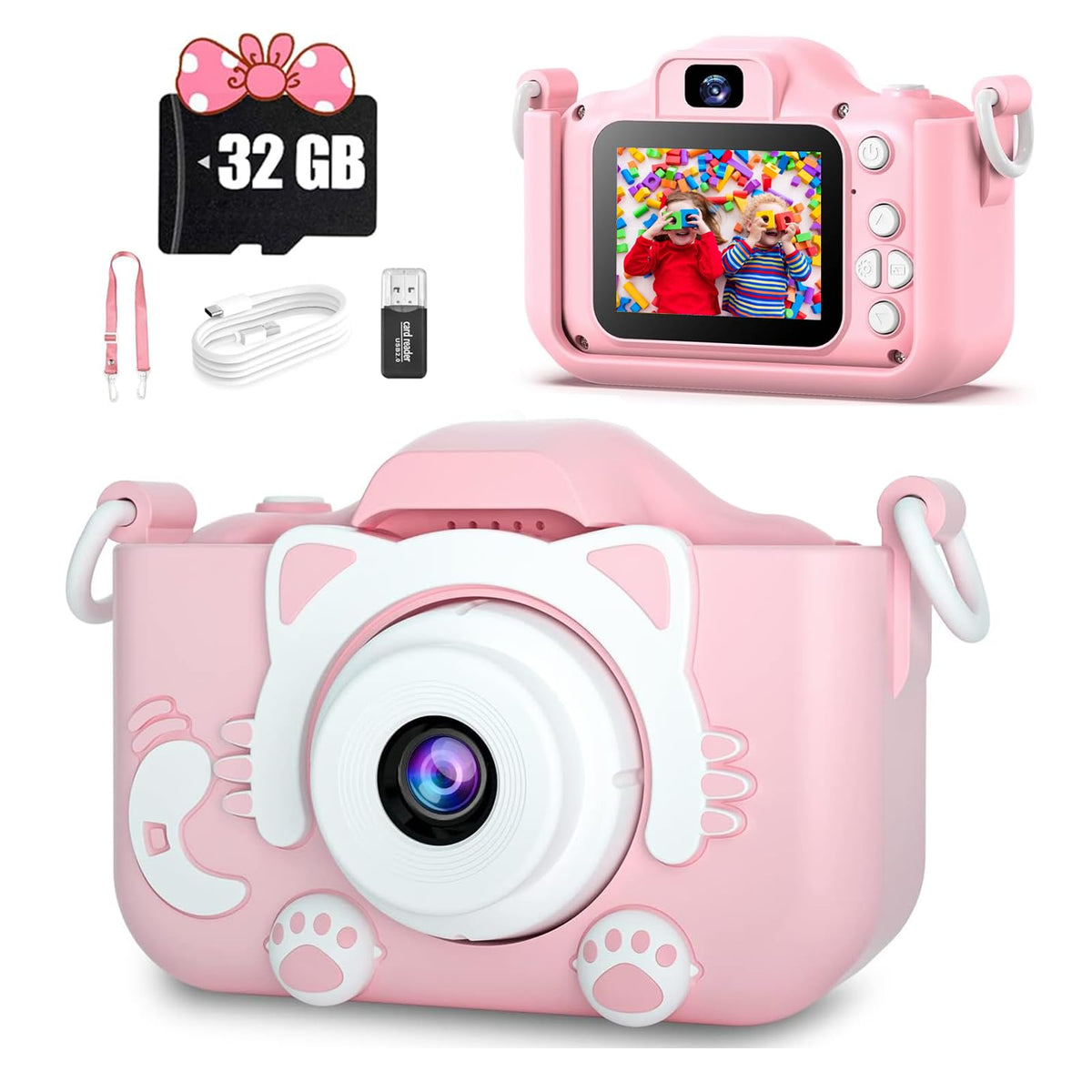 Kids Digital Zoom Camera for 3-12 Year Old Girls/Boys - Selfie Camera With Video, 32GB TF Card - Christmas Birthday Festival Gift 🍁 All In One Marketplace Canada