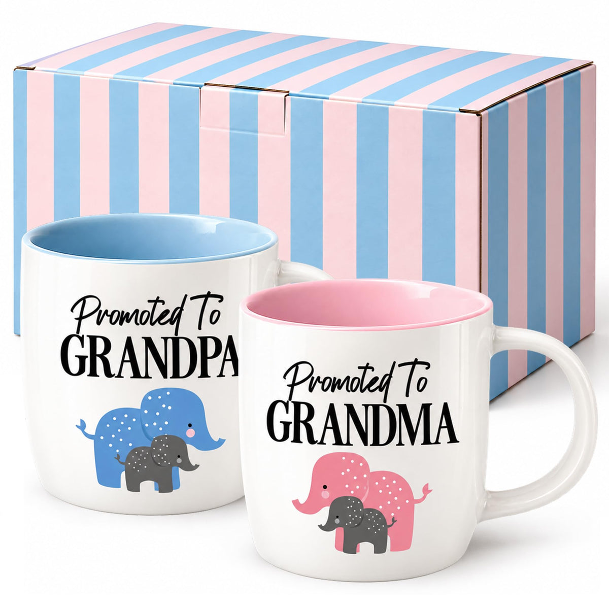 Triple Gifffted Promoted to Grandparents Coffee Mugs Gift Set,380ml Ceramic 🍁 All In One Marketplace Canada