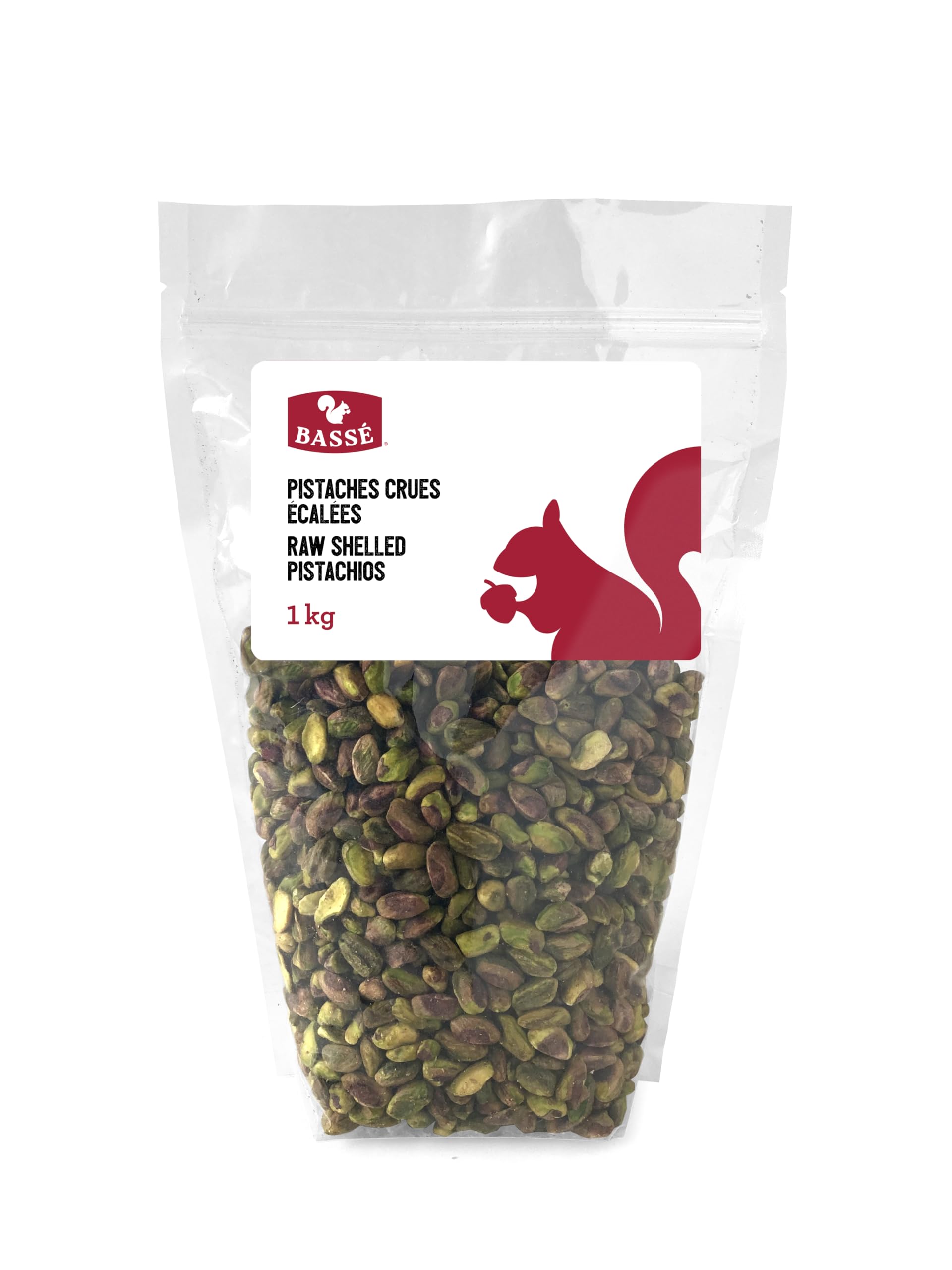 Bassé Raw Pistachios, 1 kg - California-Grown Shelled Kernels, Kosher, Unsalted & Unroasted