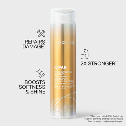 Joico K-PAK Reconstructing Shampoo or Conditioner – Repairs & Detangles Damaged Hair, Keratin & Primrose Oil, Sulfate-Free Joico