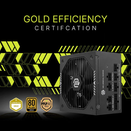 MSI MAG A750GLS PCIE5, Fully Modular Compact Gaming 750W Power Supply, 80+ Gold, ATX 3.1 & PCIe 5.1 Ready, Native Dual-Color 12V-2x6 Cable, Low-Noise, Embossed Jacket Cables, 10 Year Warranty