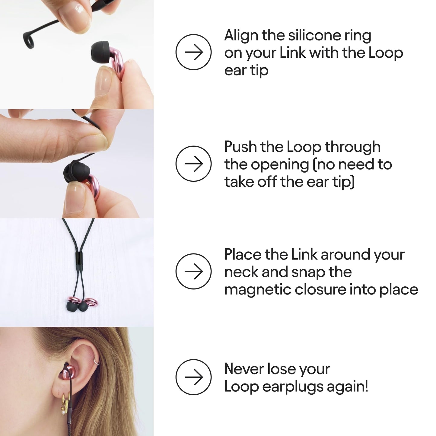 Loop Link Safety Connector Cord – Official Connector Cord For Loop Earplugs | Magnetic Tug-Resistant Safety Cord | Compatible With Loop Quiet/Engage/Experience | Warm Charcoal - Available at All In One Marketplace Canada