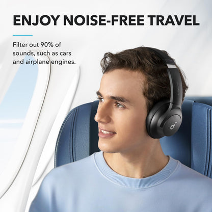soundcore by Anker Q20i Hybrid Active Noise Cancelling Headphones, Wireless Over-Ear Bluetooth, 40H Long ANC Playtime, Hi-Res Audio, Big Bass, Customize via an App, Transparency Mode, Ideal for Travel - Available at All In One Marketplace Canada