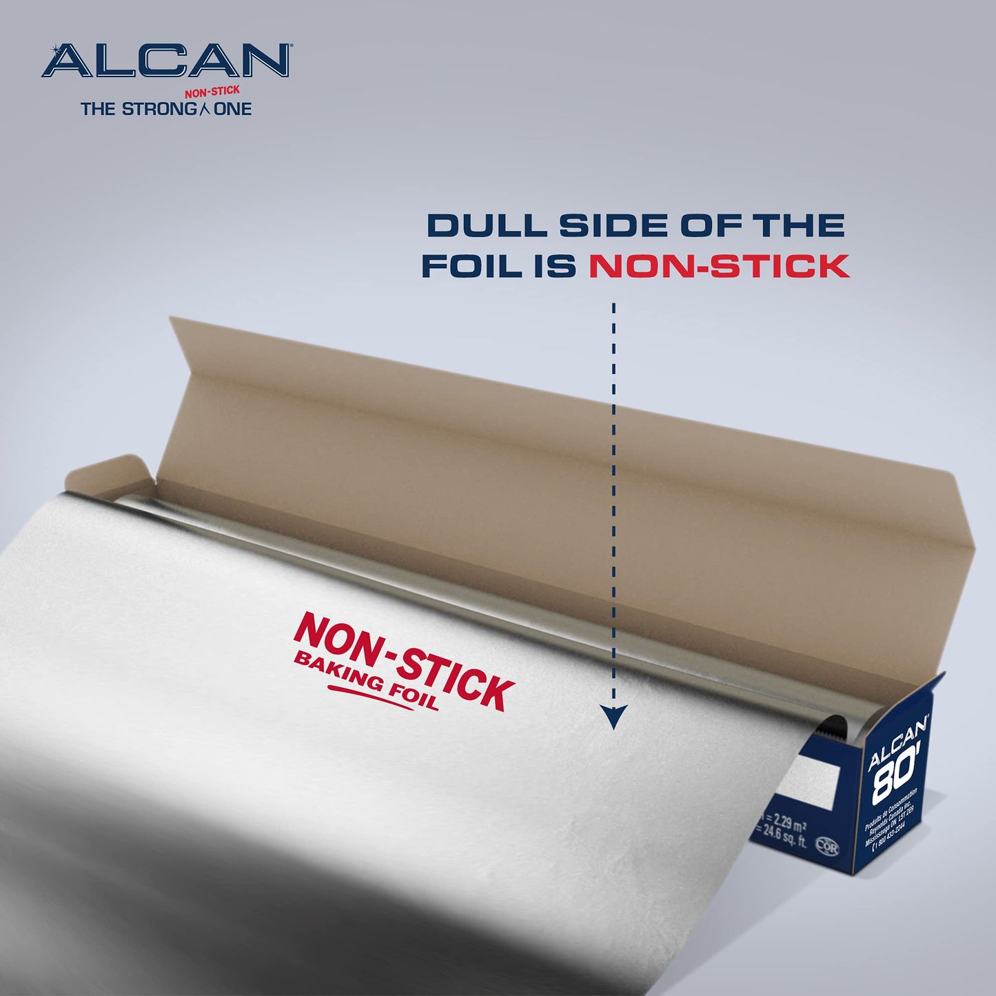 ALCAN Aluminum Foil Non-Stick Baking, 12 Inches x 80 Feet 2-count (Pack of 2), Silver Alcan