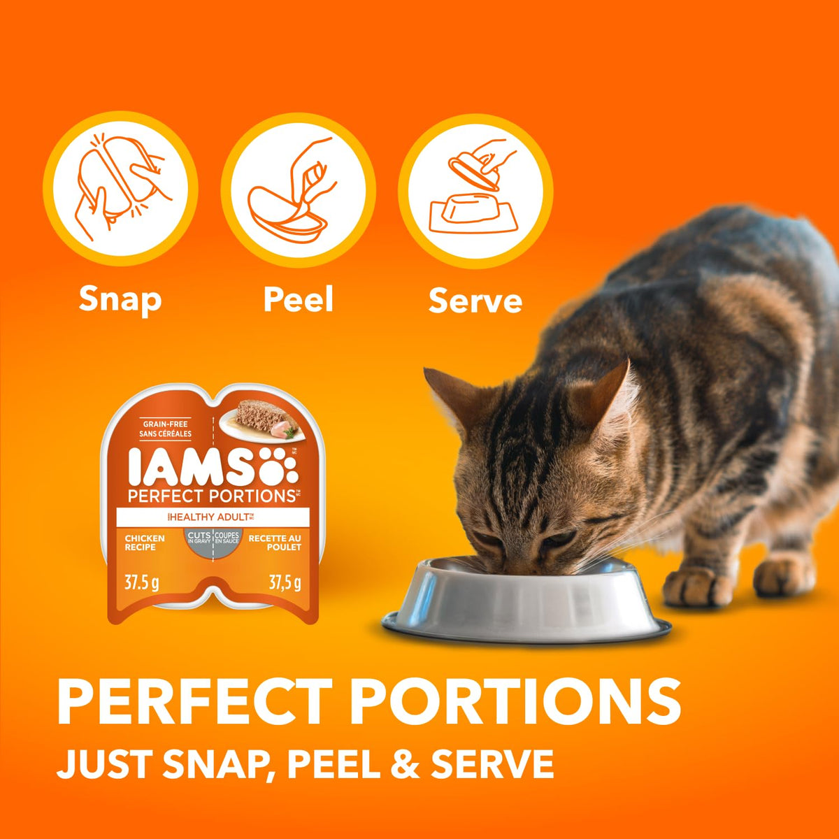 IAMS Perfect PORTIONS Adult Wet Cat Food, Chicken & Tuna, 75g (12 Pack)