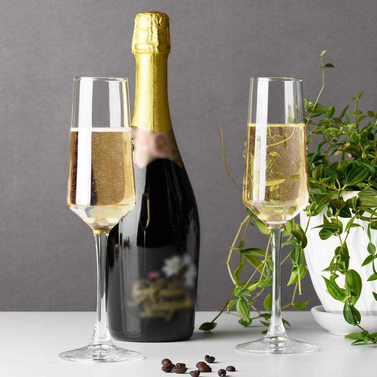 PARACITY Champagne Flutes 8.5OZ/250NL, Crystal Champagne Glasses Set of 2 🍁 All In One Marketplace Canada