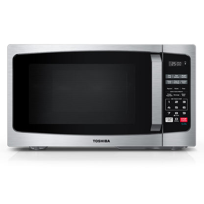TOSHIBA ML-EM25P(SS)/CA Microwave Oven with Sound On/Off ECO Mode and LED Lighting, 0.9 Cu Ft/900W, Stainless Steel