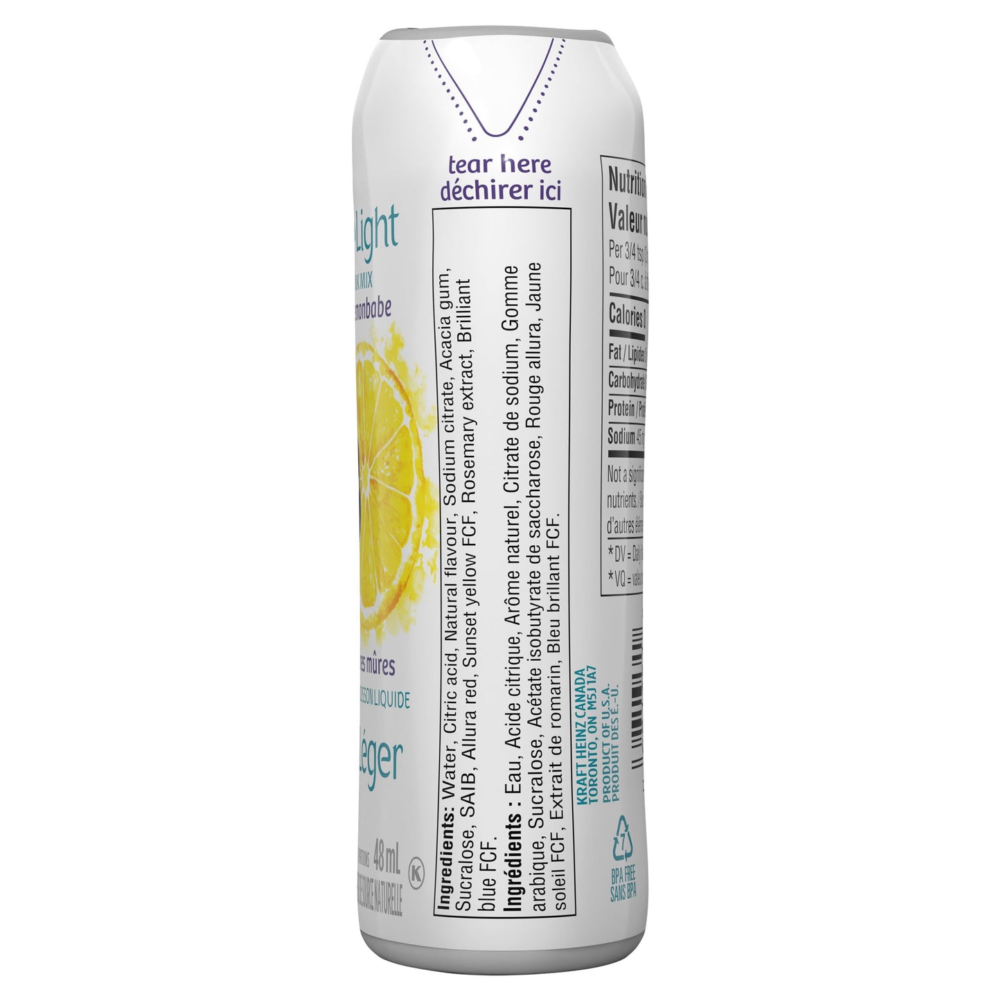Crystal Light Blackberry Lemonbabe Liquid Drink Mix, 48 mL Bottle (Pack of 12) Crystal Light
