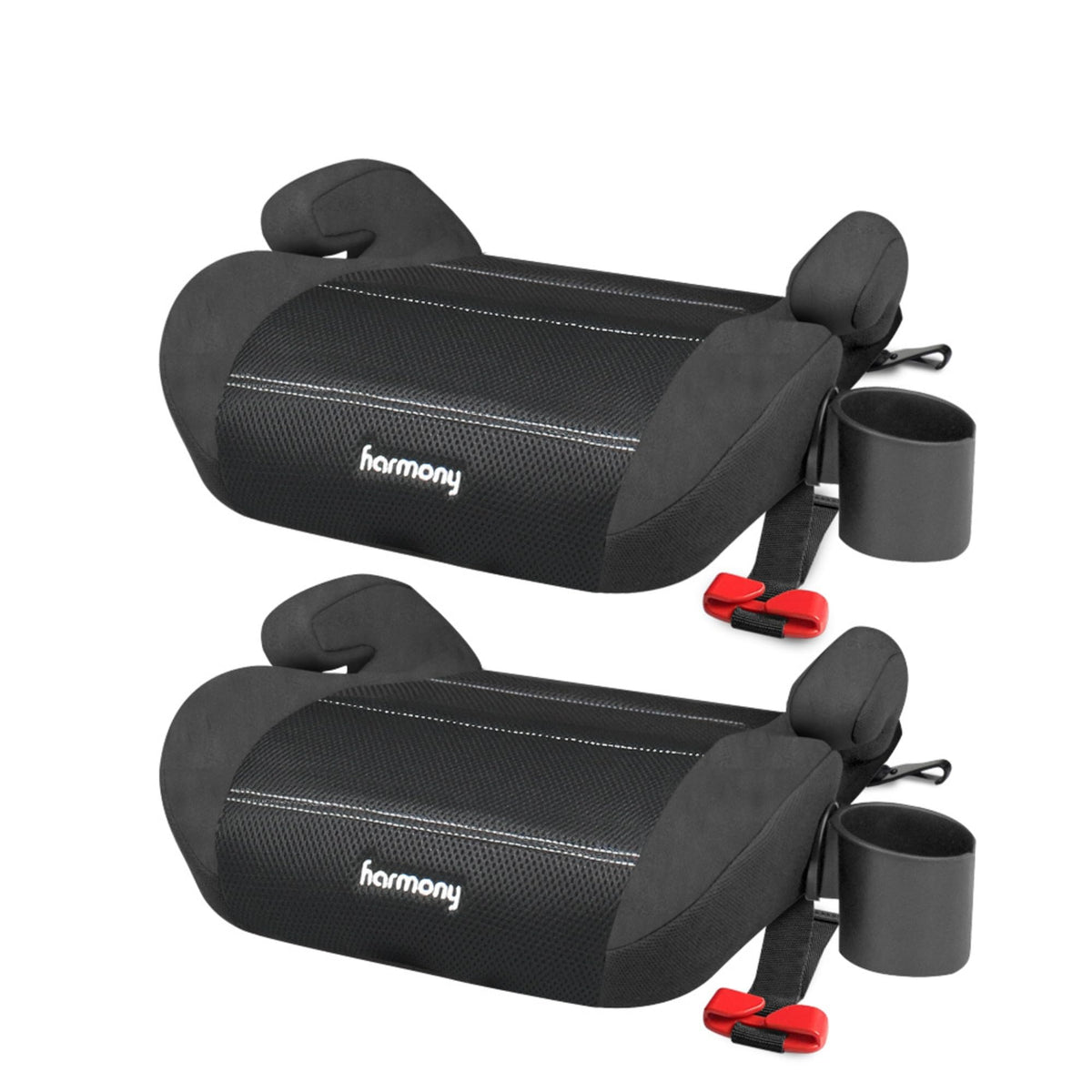 Harmony Youth Booster Elite with UAS (2-Pack) – Backless Belt-Positioning Booster Car Seat with Energy-Absorbing EPE Foam, For Children 18–50 kg (40–110 lbs) - Black