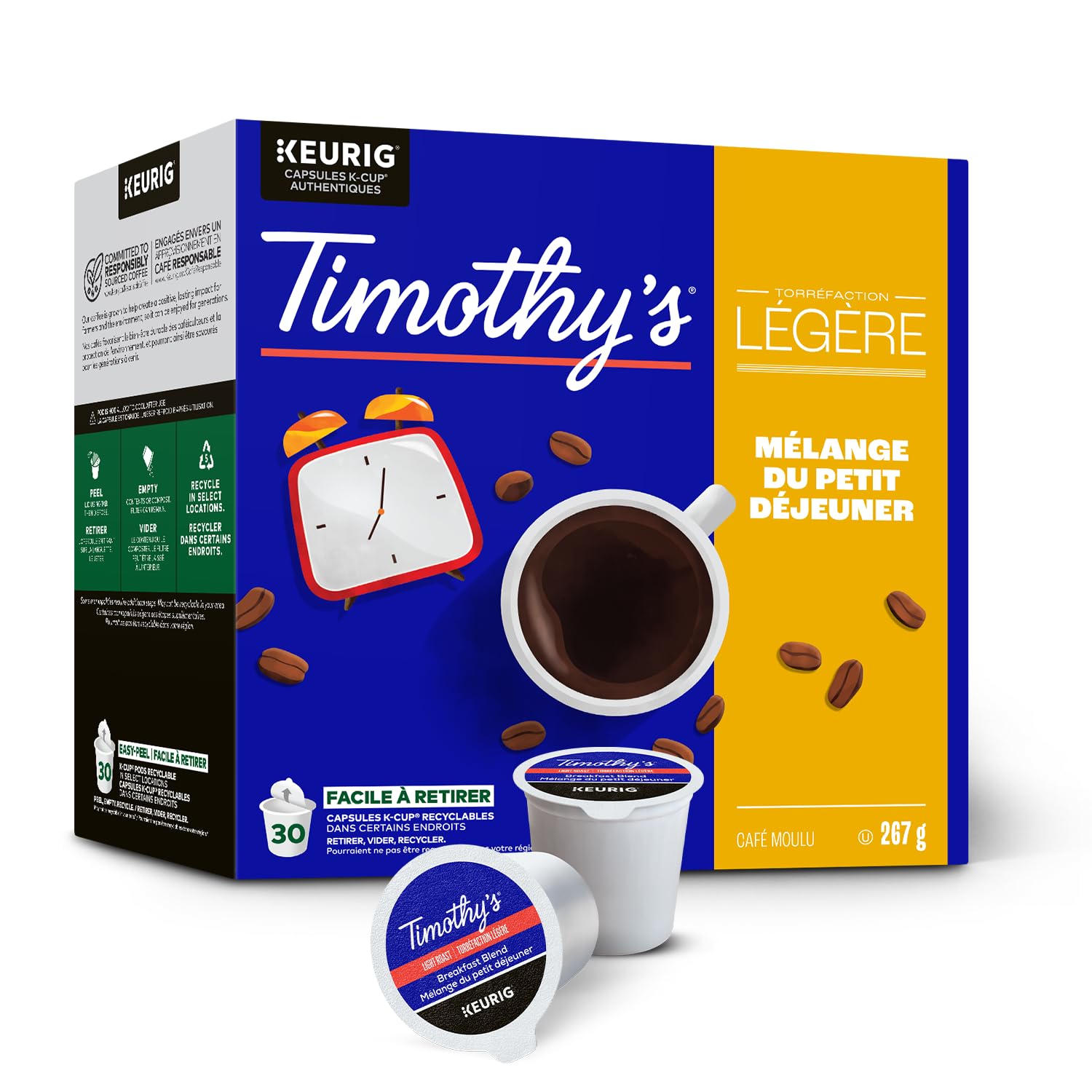 Timothy`s Breakfast Blend Single Serve Keurig K-Cup Pods for Keurig Brewers, 30 Count