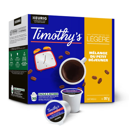 Timothy`s Breakfast Blend Single Serve Keurig K-Cup Pods for Keurig Brewers, 30 Count